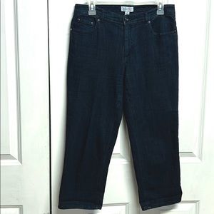 D & Co. Dark Blue Cotton Stretch 5 Pocket Crop Pants Size 6